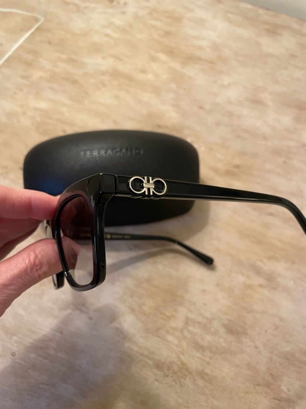 Salvatore Ferragamo Black Sunglasses NWT Full set - Picture 3 of 6